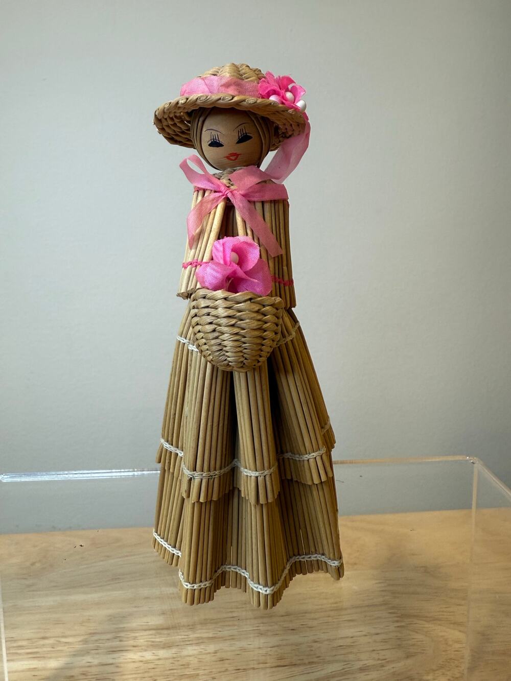 1960s Vintage Handmade Korean Straw Doll